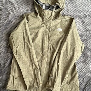 The North Face Women's OD Green  Hooded Rain Jacket; lightweight; size Large